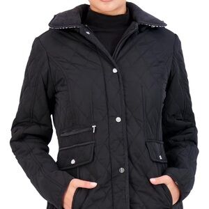 Jones New York Black Utility Jacket Quilted Insulated